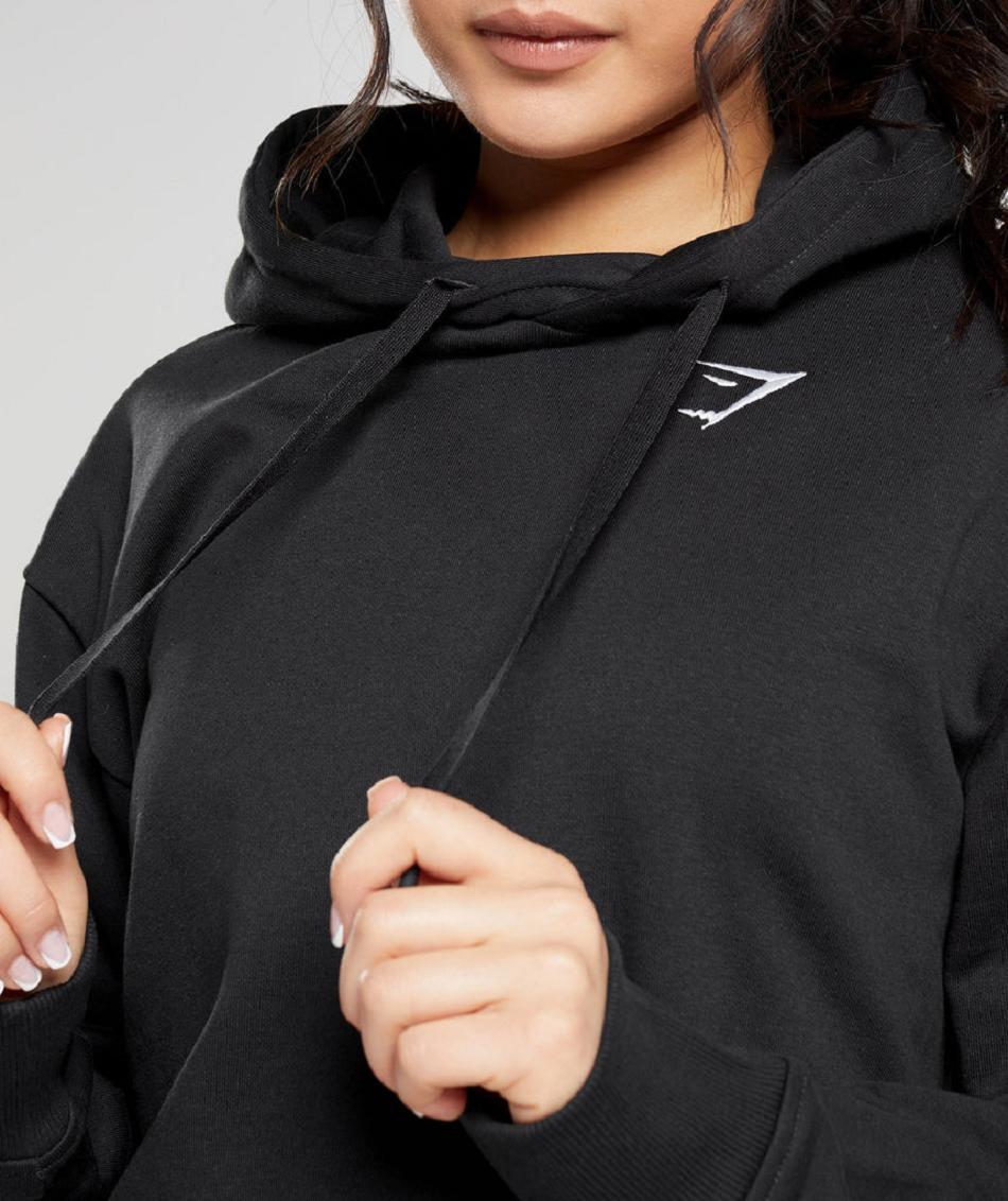 Sudadera Con Capucha Gymshark Entrenamiento Oversized Mujer Negras | CO 2010HAP